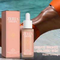 ZERIA Sunless Tanning Drops - Natural & Organic Ingredients, Medium Face Tanning Drops to Add to Water, Moisturizing Bronzing...