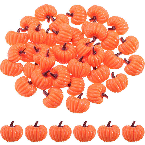 80Pcs Autumn Opaque Resin Decoden Cabochons