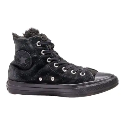 CONVERSE High Top Trainers Black Leather Womens UK 6