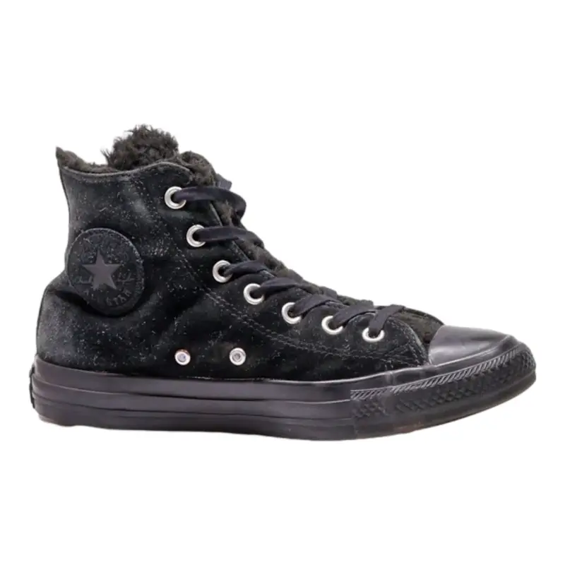 CONVERSE High Top Trainers Black Leather Womens UK 6