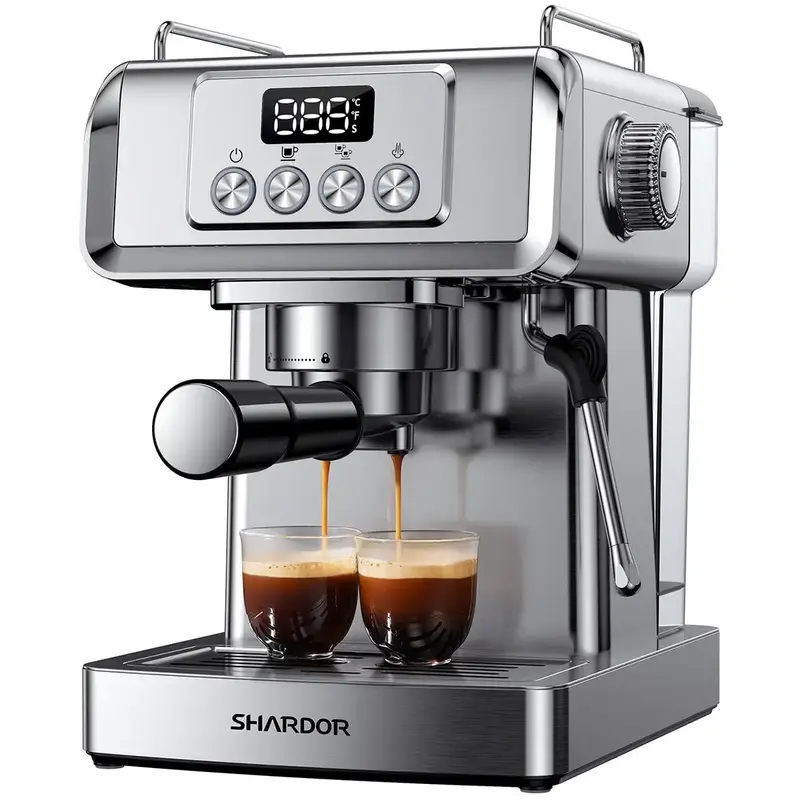 SHARDOR Espresso Machine 20 Bar with Milk Frother Steam Wand, Manual Latte & Cappuccino Maker for Home, Temperature Display, ...