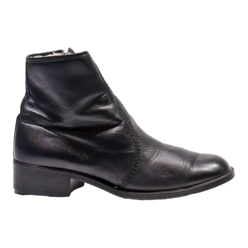 METZELER Ankle Boots Black Leather Womens UK 6.5