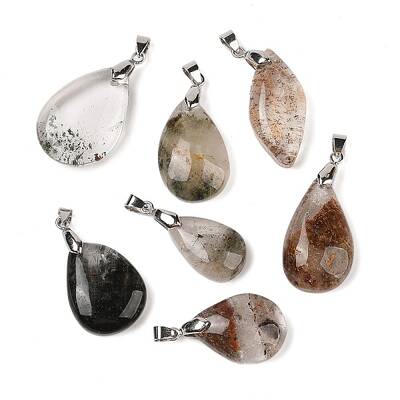 Natural Lodolite Quartz Pendants