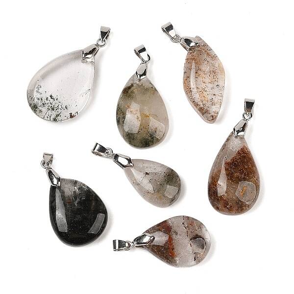 Natural Lodolite Quartz Pendants