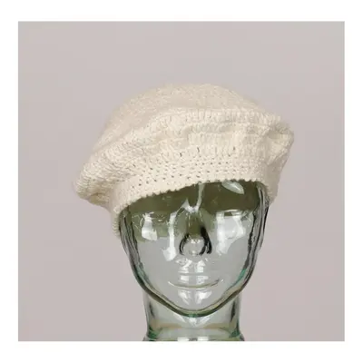 Unbranded Beret - No Size Cream Cotton Blend