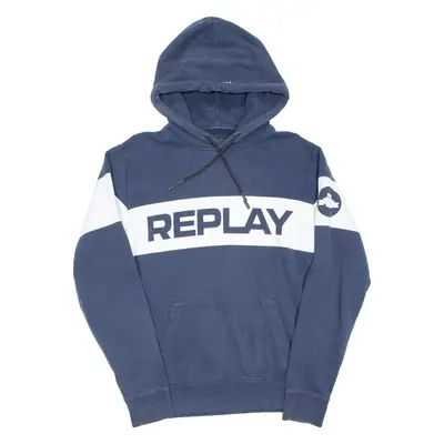 REPLAY Mens Blue Hoodie M