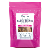 King Lou Chicken Wing Tips Dog Treat, Low-Temperature Dehydrated Raw Snack for Hip & Joint Health plus Dental Health single  ...