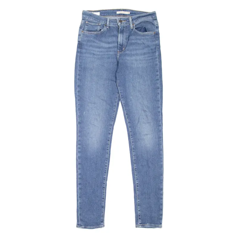 LEVI'S 721 High Rise BIG E Womens Jeans Blue Slim Skinny Stone Wash W29 L32