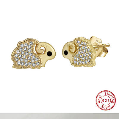 925 Sterling Silver Micro Pave Clear Cubic Zirconia Stud Earrings