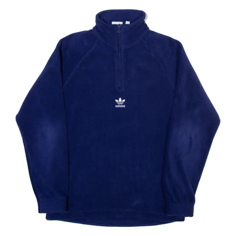 ADIDAS ORIGINALS Mens Sweatshirt Blue 1/4 Zip S