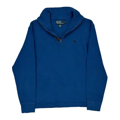 Polo By Ralph Lauren 1/4 Zip - Small Blue Cotton