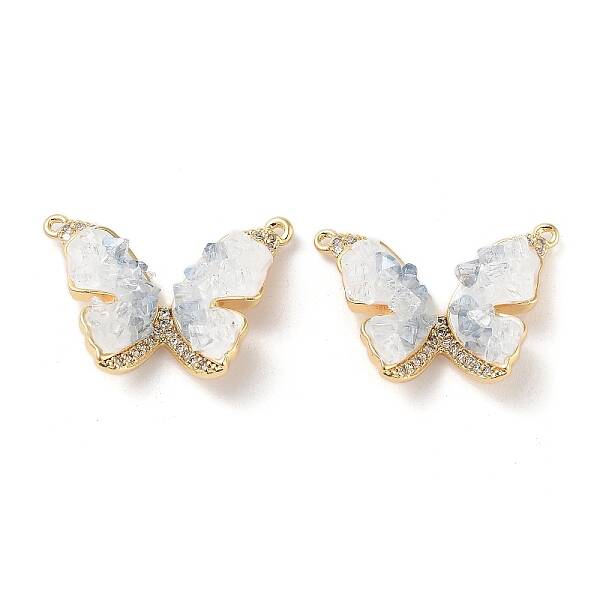 Brass Micro Pave Clear Cubic Zirconia Pendants