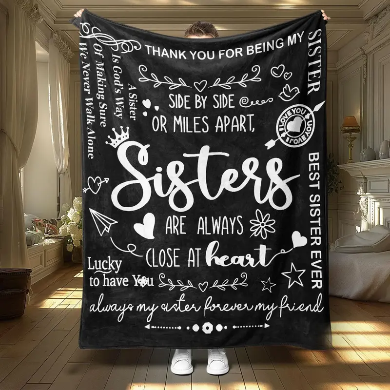 Letter Pattern Soft Blanket, 1/2 Counts Casual Soft Throw Blanket, Air-conditioned Room Blanket, Warm Nap Blanket for Home Of...