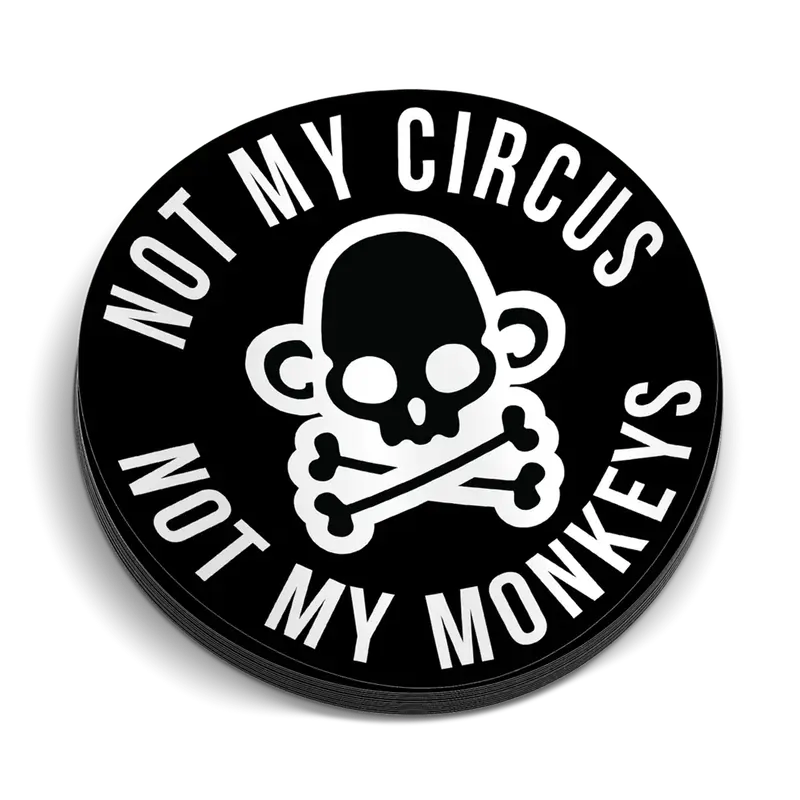 Not My Monkeys Hard Hat Decal