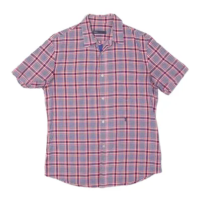 TRU TRUSSARDI Shirt Red Plaid Short Sleeve Mens S