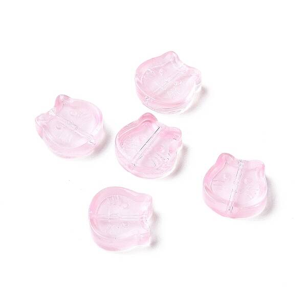 Transparent Spray Painted Glass Beads