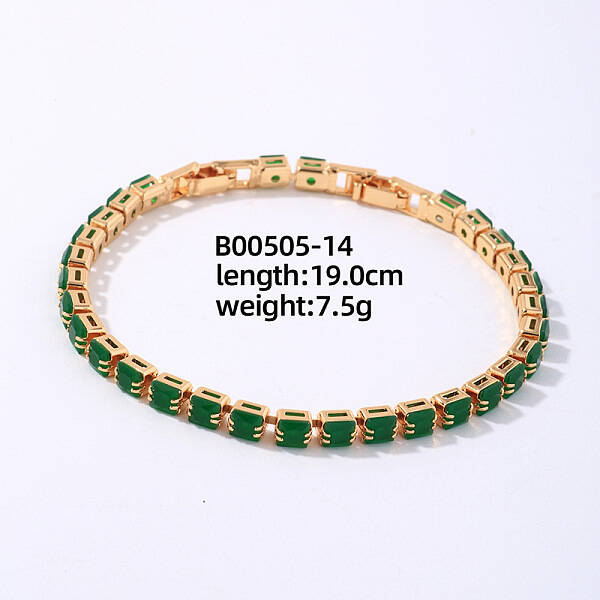 Brass Rhinestone Link Bracelets for Women