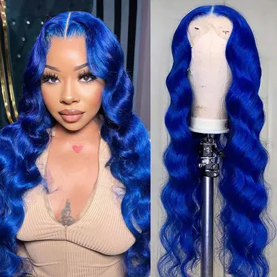 Blue Color Body Wave Wig 13x4 HD Lace Wigs Brazilian Virgin Hair Ashimary 613 Blonde Lace Wig