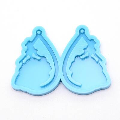 Teardrop with Lady Silicone Statue Pendant Molds