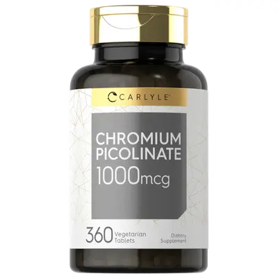 Carlyle Ultra Chromium Picolinate 1000mcg | 360 Tablets | Vegetarian, Non-GMO, Gluten Free