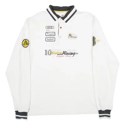 AROSA 76 Curves Racing Audi Mens Polo Shirt White Crazy Pattern Long Sleeve L