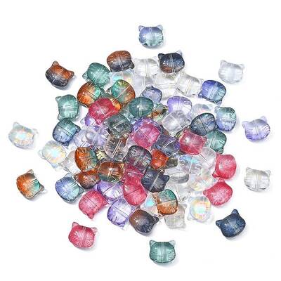 100Pcs 10 Colors Transparent Lampwork Beads