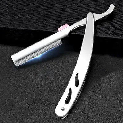 Men's Shaving Razor, Manual Razor with 10pcs Replacement Blades, Portable Straight Edge Razor, Professional Facial Razors for...