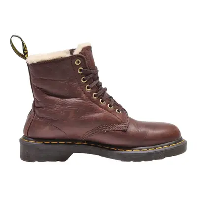 DR MARTENS 1460 Pascal Fl Lace-Up Boots Brown Leather Womens UK 6