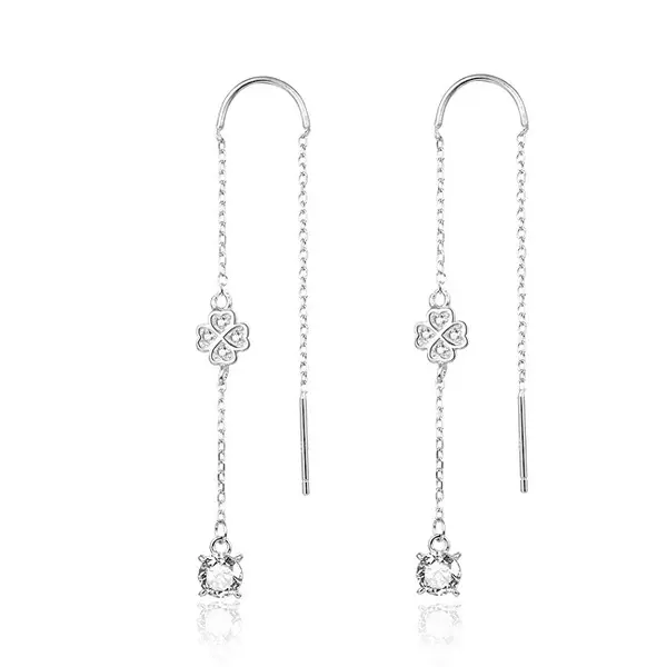 Beneto Long earrings IN silver with zirconia AGUV1978