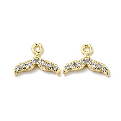 Brass Micro Pave Clear Cubic Zirconia Charms