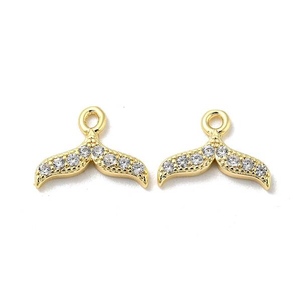 Brass Micro Pave Clear Cubic Zirconia Charms