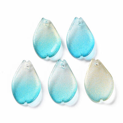 Transparent Spray Painted Glass Pendants