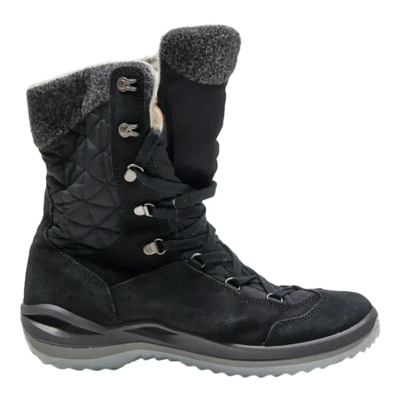LOWA Snow Boots Black Canvas Womens UK 5.5