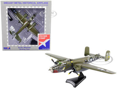 North American B-25J Mitchell Bomber Aircraft Briefing Time United States Air Force 1/100 Diecast Model Airplane by Postage S...