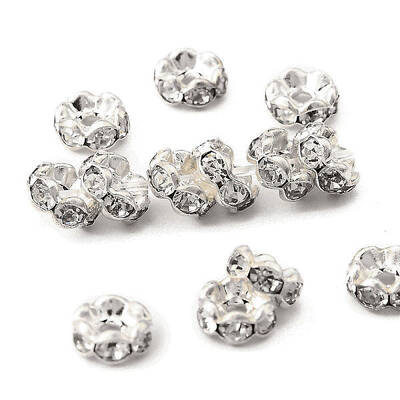 Brass Rhinestone Spacer Beads