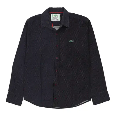 Lacoste Polka Dot Shirt - Small Navy Cotton
