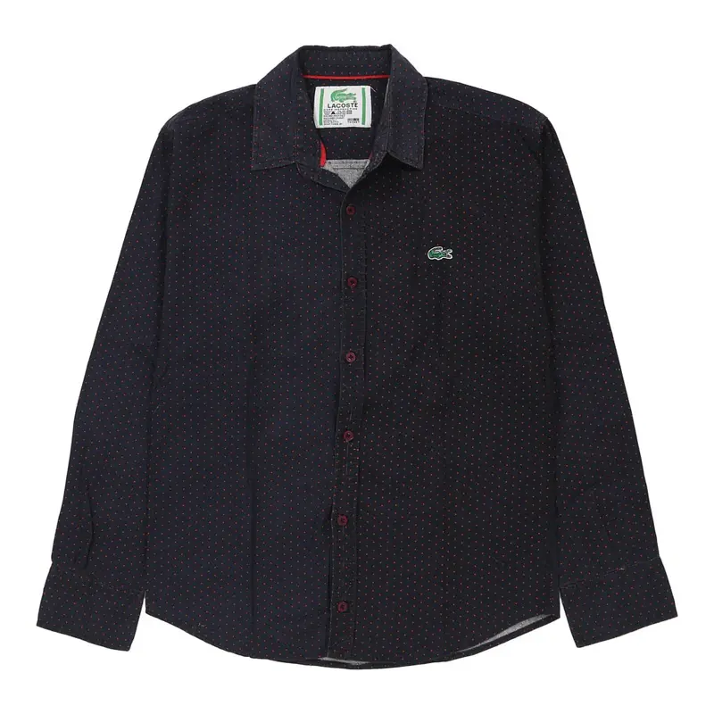 Lacoste Polka Dot Shirt - Small Navy Cotton