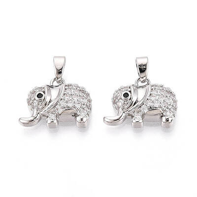 Brass Micro Pave Cubic Zirconia Pendants