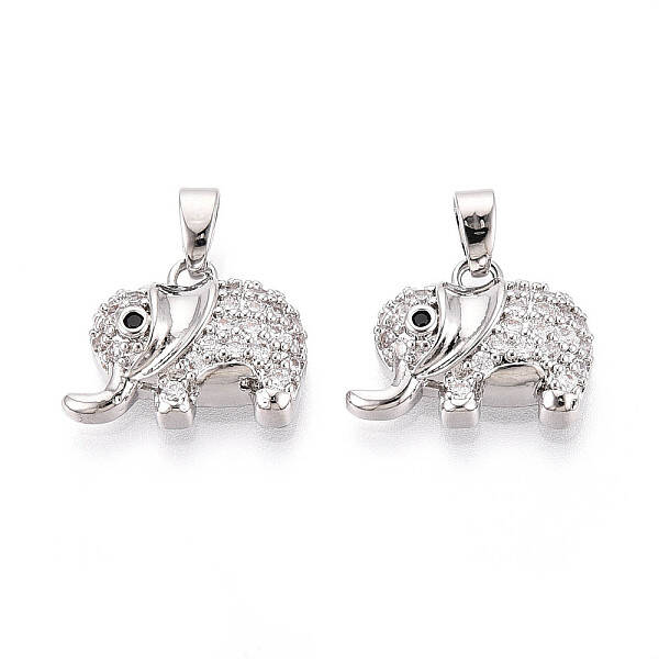 Brass Micro Pave Cubic Zirconia Pendants