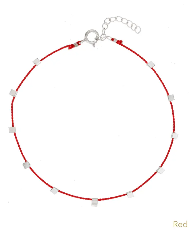 Hilo Bracelet | Metal Color: Silver | Color: Red | Length: Adjustable 6 - 7 inches