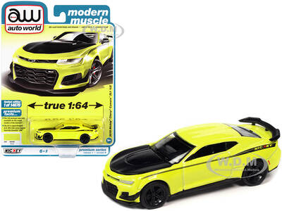 2019 Chevrolet Camaro Nickey ZL1 1LE Shock Yellow with Matt Black Hood and Stripes \