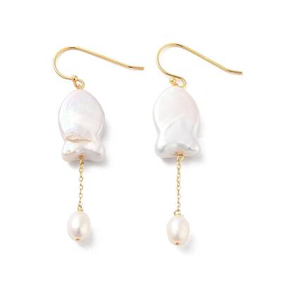 Fish Natural Pearl Dangle Earrings