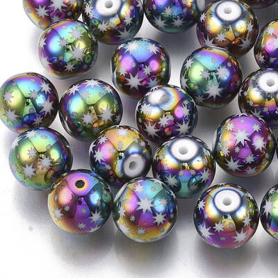 Christmas Electroplate Glass Beads
