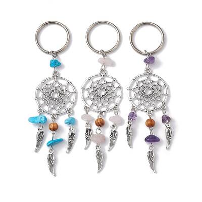 Woven Web/Net with Wing Alloy Pendant Keychain