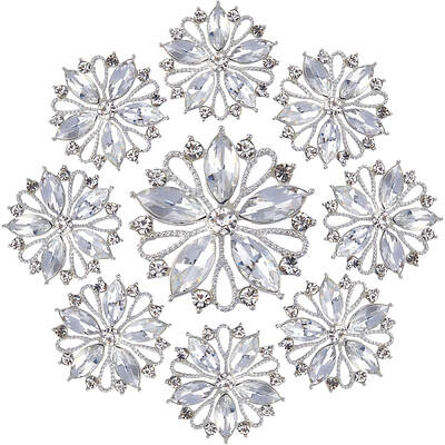 10Pcs 3-Hole Alloy Rhinestone Button