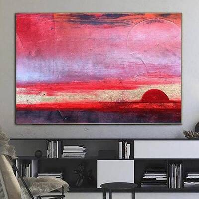 Large Abstract Pink Paintings Abstract Desert Paintings Pink Abstract Paintings Original Abstract Wall Paintings On Canvas Gi...