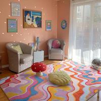 Creative Colorful Pattern Floor Mat, Non-slip Soft Floor Carpet, Decorative Area Rug for Home Living Room Bedroom Office, Hom...