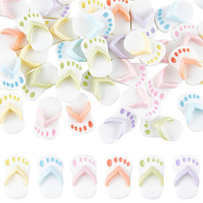 48Pcs 6 Colors Opaque Resin Cabochons