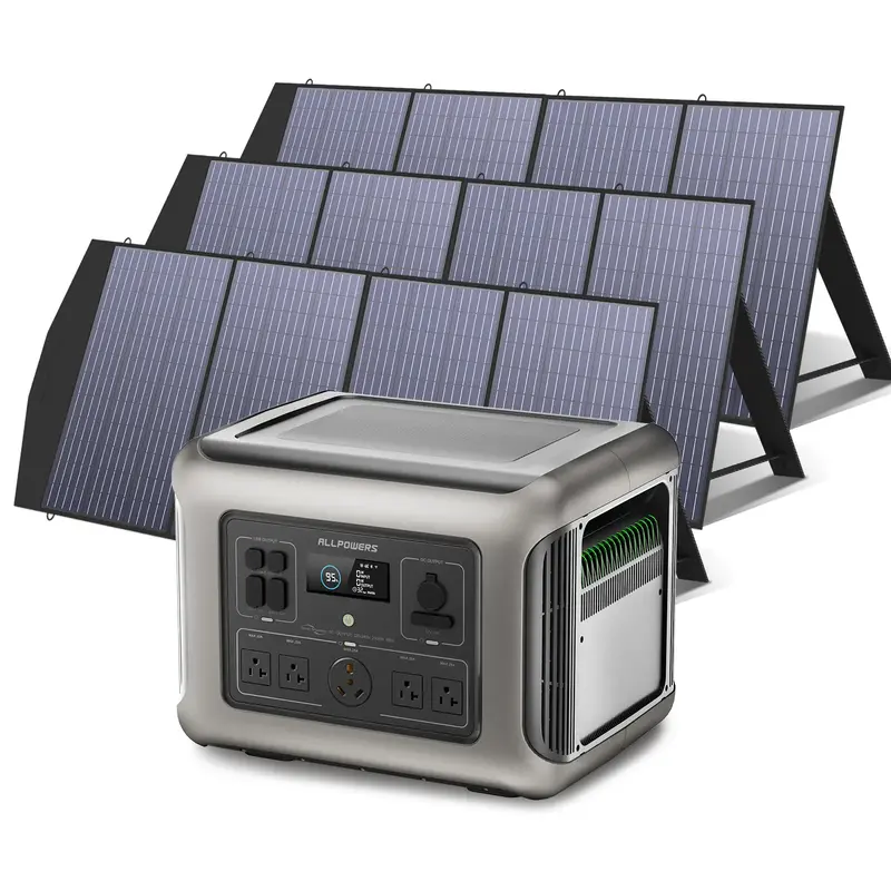 ALLPOWERS Solar Generator Kit 2500W Power Station 200W Solar Panel