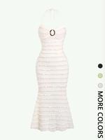 Women's Plain Backless Halter Neck Dress, Minimalist Cute Elegant Tie Back Sleeveless Mermaid Dress for Party Dating Wear, La...
